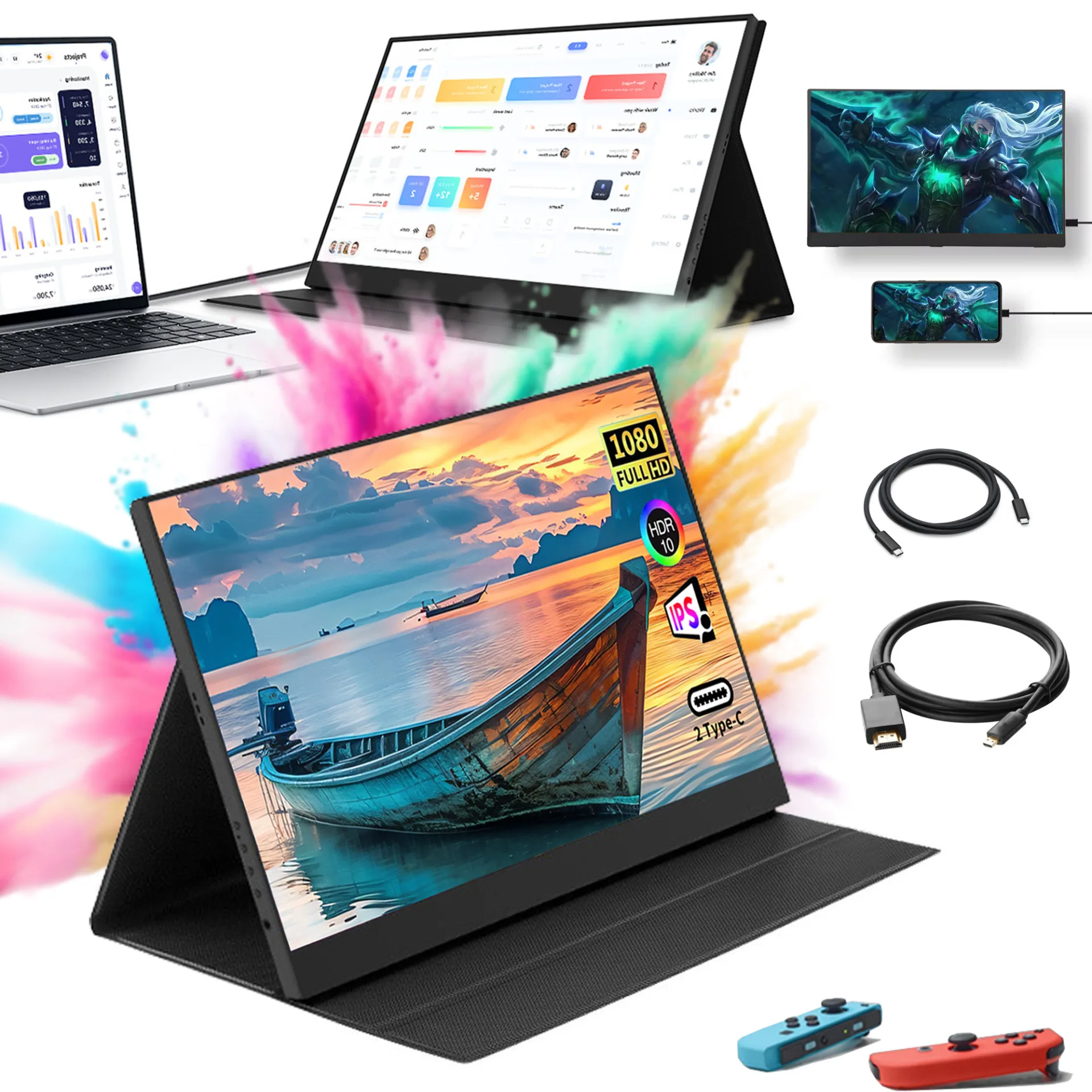 EKRAN PRZENOŚNY MONITOR 14" FHD 1920X1080 3MS USB-C HDMI GŁOŚNIKI