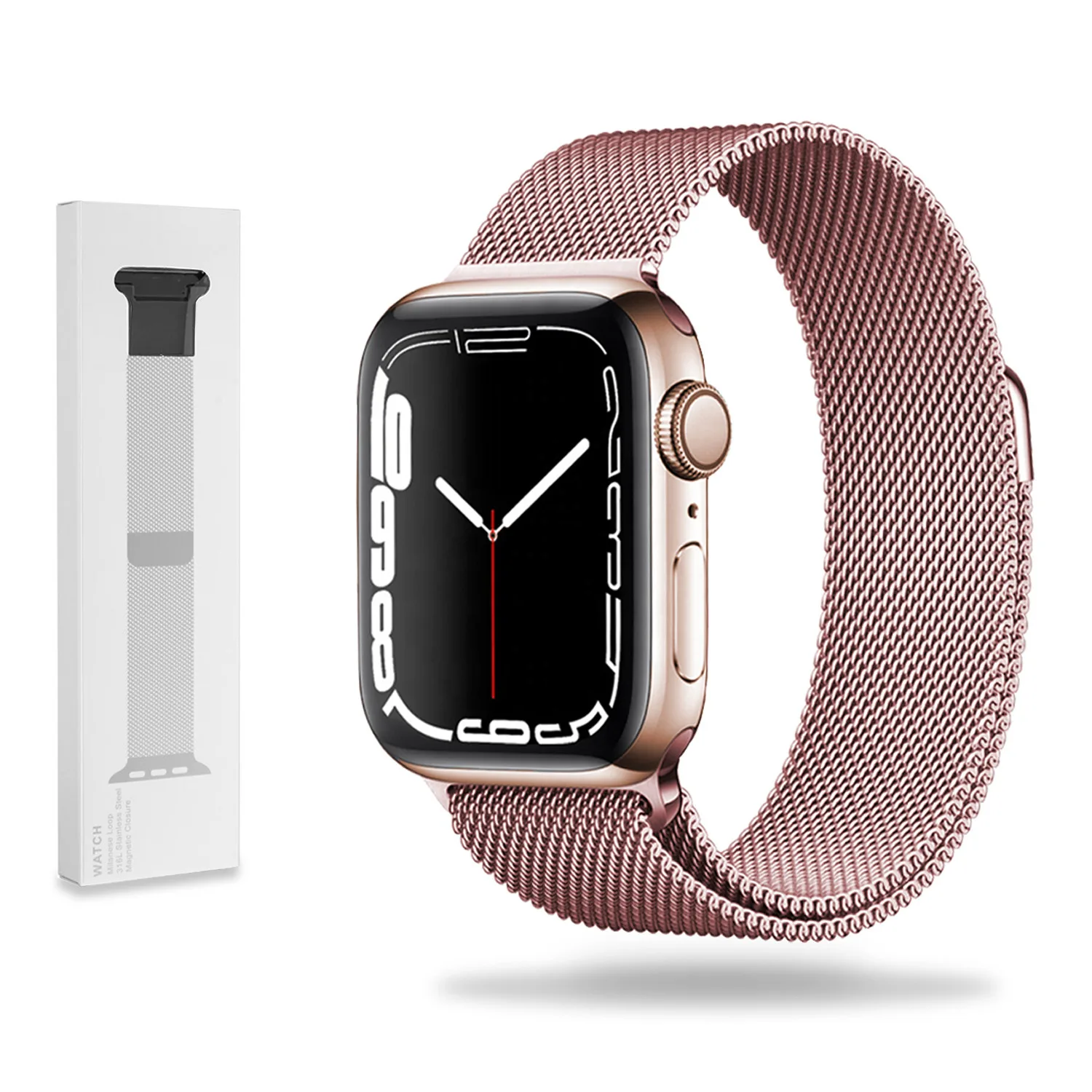 METALOWA BRANSOLETKA OPASKA APPLE WATCH ( 38 / 40 / 41 / 42 MM ) RÓŻOWA