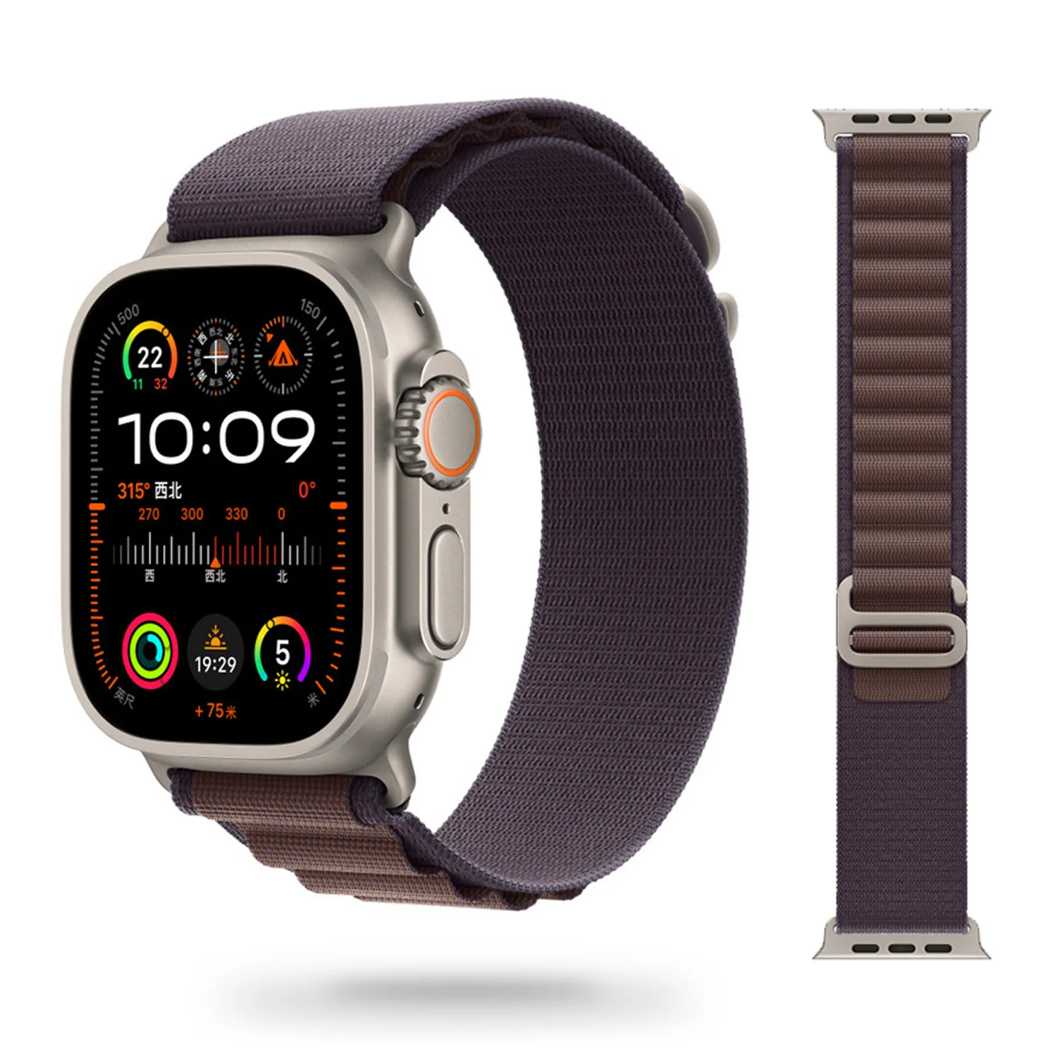 MATERIAŁOWY PASEK APPLE WATCH ( 42 / 44 / 45 / 46 / 49 MM ) ŚLIWKOWY