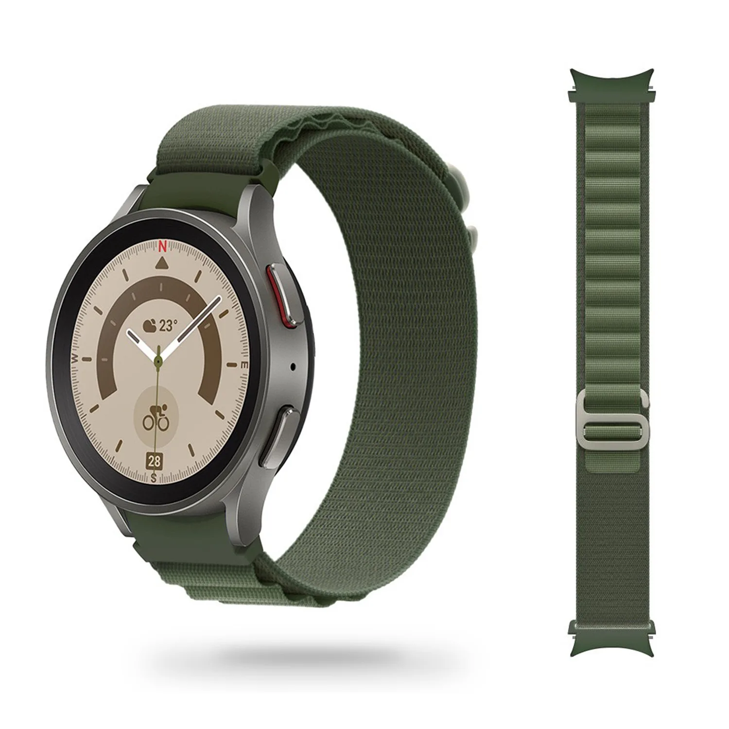 MATERIAŁOWA OPASKA GALAXY WATCH 4 / 5 / CLASSIC / 5 PRO / 6 / 6 CLASSIC / 7 ZIELONA