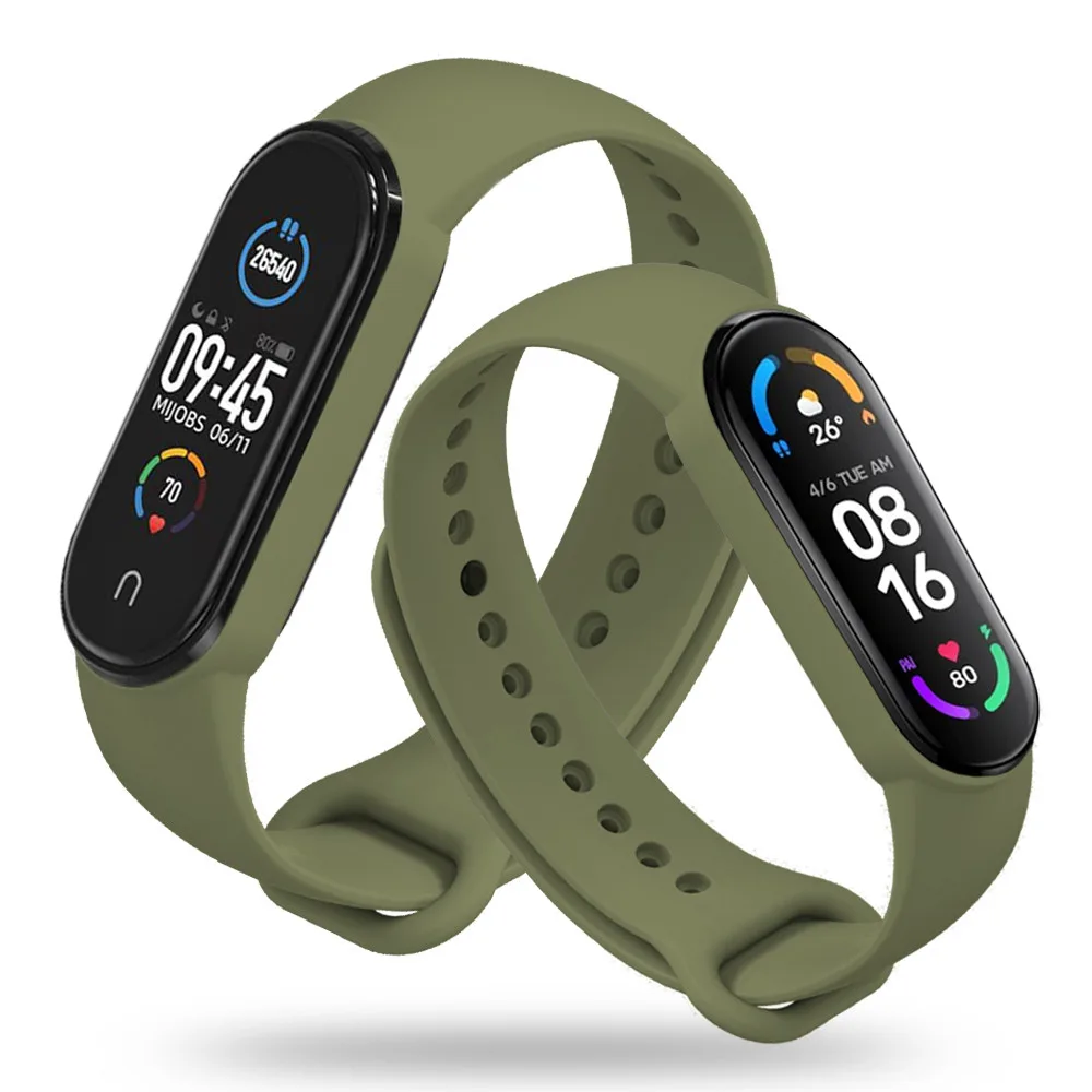 GUMOWA OPASKA XIAOMI MI BAND 5 / 6 / 6 NFC / 7 / 7 NFC ZIELONY