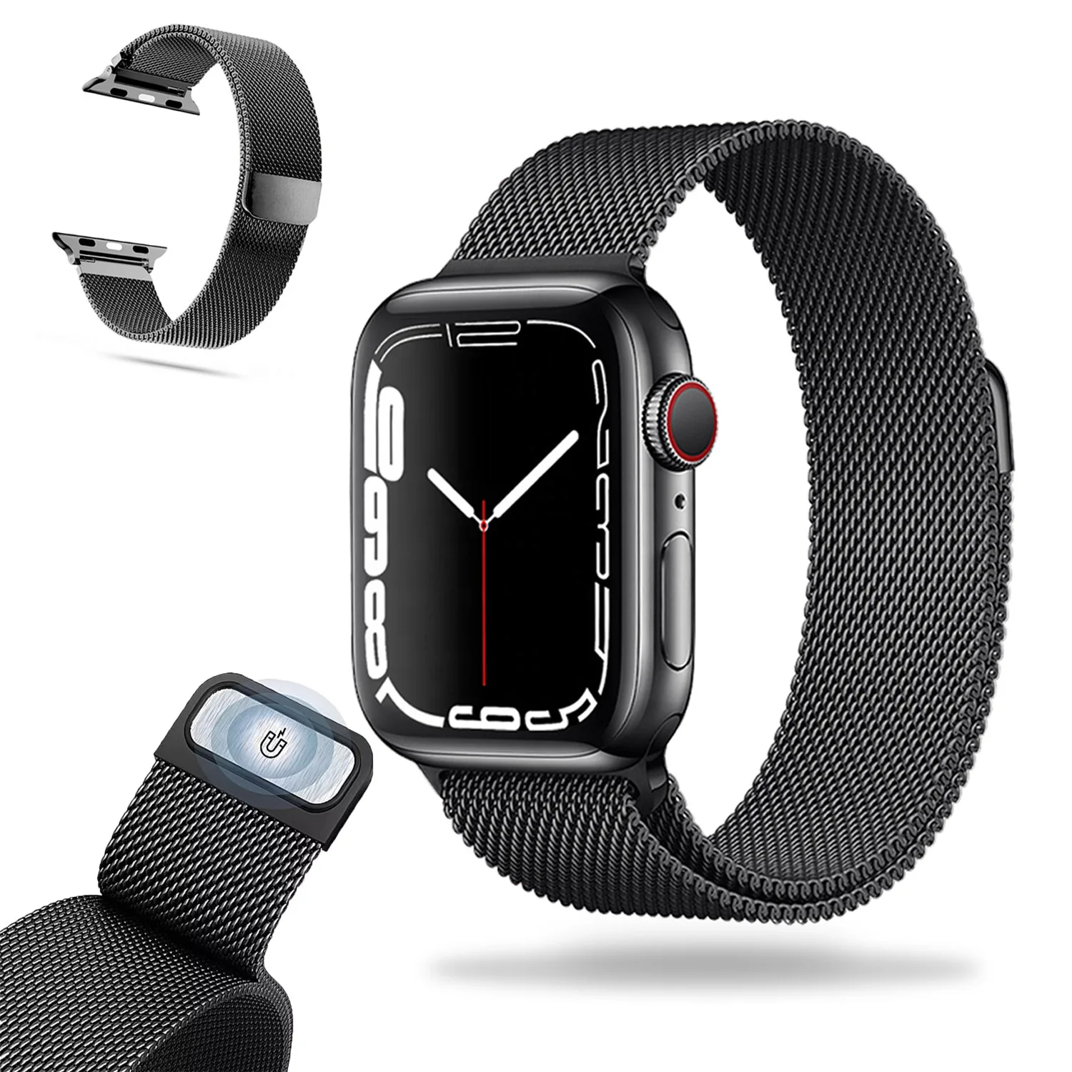 METALOWA MAGNETYCZNA BRANSOLETKA MILANESE NA APPLE WATCH (38/40/41/42 MM) CZARNA