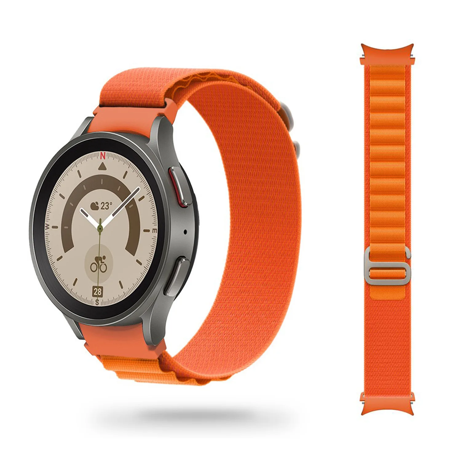 MATERIAŁOWA OPASKA GALAXY WATCH 4 / 5 / CLASSIC / 5 PRO / 6 / 6 CLASSIC / 7 POMARAŃCZOWA