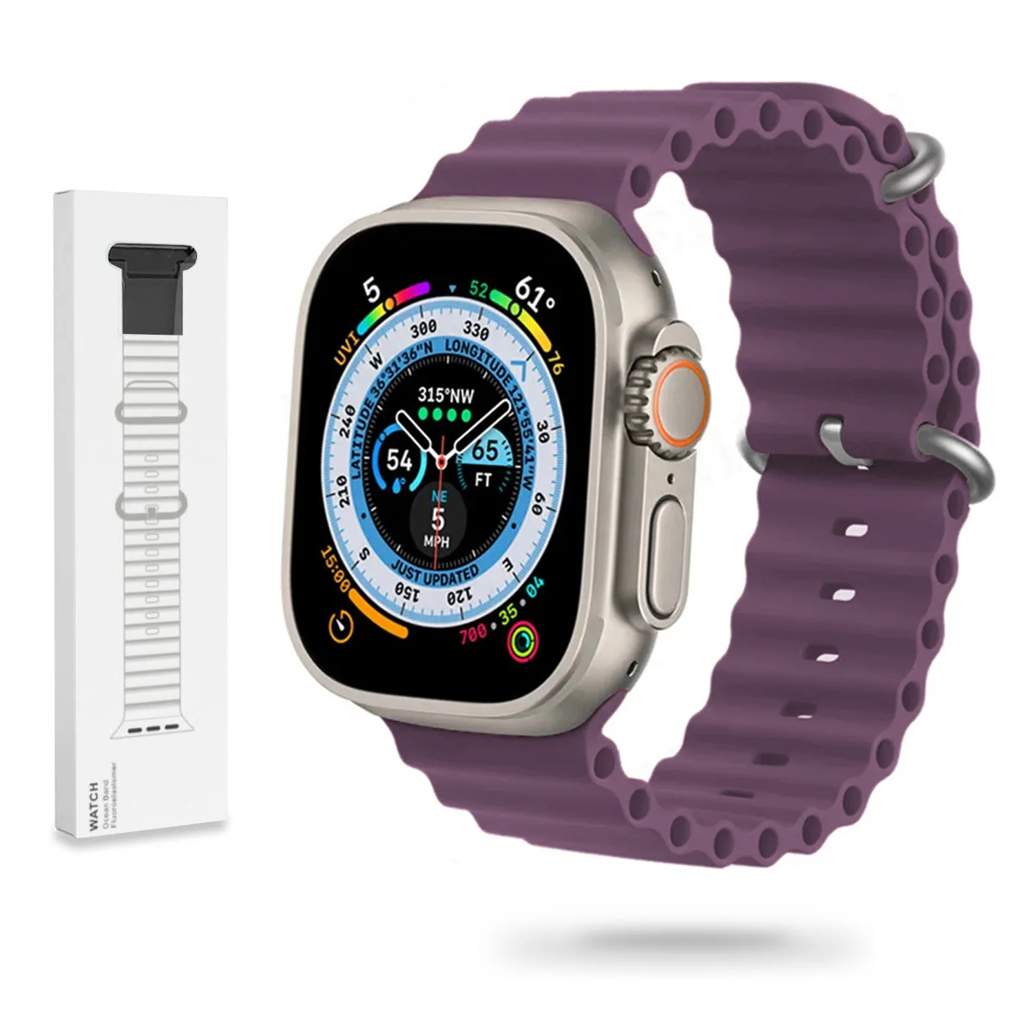 GUMOWA OPASKA APPLE WATCH (38 / 40 / 41 / 42 MM) JAGODOWY FIOLET