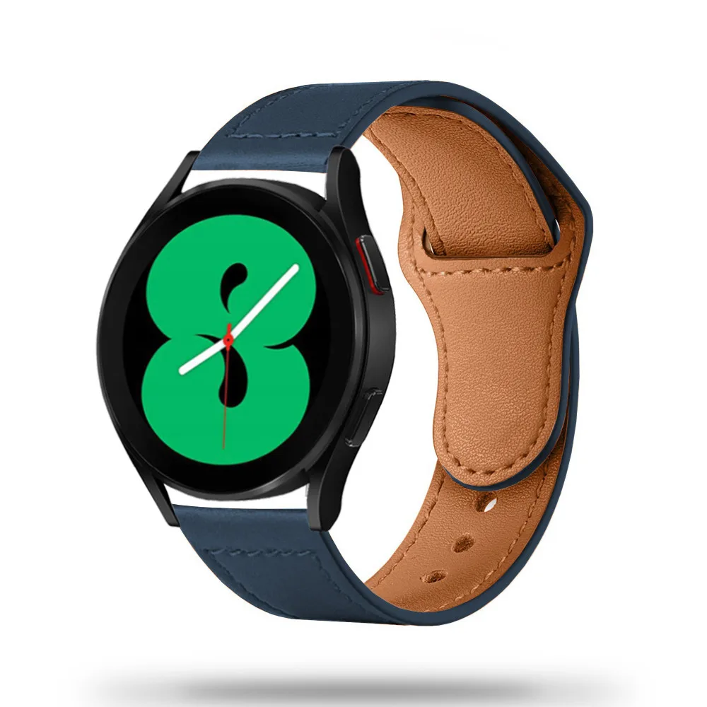 SKÓRZANA BRANSOLETA SAMSUNG GALAXY WATCH 4 / 5 / CLASSIC / 5 PRO / 6 / 6 CLASSIC / 7 NIEBIESKA